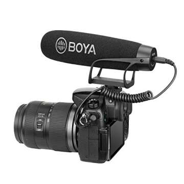 BOYA BY-BM2021 Electrit Super-Cardioid Directional Condenser Shotgun Video Microphone for Video and Interview Work with iPhone Smartphone Nikon Canon Sony DSLR Camera, Camcorder