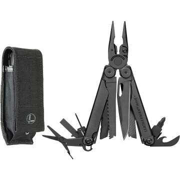 LEATHERMAN, Wave Plus Multitool with Premium Replaceable Wire Cutters, Spring-Action Scissors and Nylon Sheath, Black
