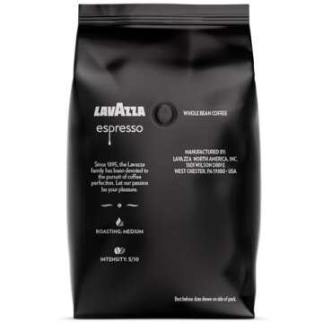 Lavazza Espresso Whole Bean Coffee Blend, Medium Roast, 2.2 Pound Bag (Packaging May Vary) Premium Quality, Non GMO, 100% Arabica, Rich bodied (Pack of 2)