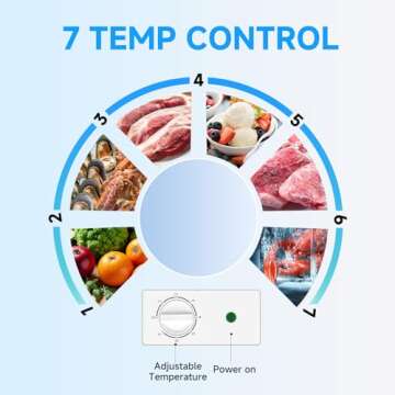 BANGSON Chest Freezer,3.5 Cu.Ft Freezer With Removable Basket,Adjustable Temperature Deep Freezer for Home/Dorms/Apartment/Office