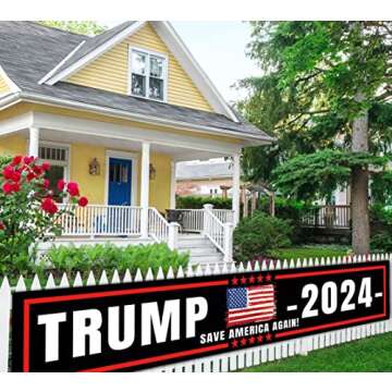 CHXSM Donald Trump 2024 Flag Trump 2024 Save America Again Sign Banner 2024 Trump Re-Elect Advertising Banner for Yard Garden Fence Outdoor Indoor Hanging Decor (9.8 X 1.6 FT)