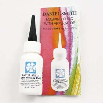 DANIEL SMITH 1oz Bottle with 5 Applicator Tips, Artist Masking Fluid, 284075001 , White