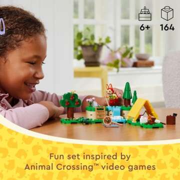 LEGO Animal Crossing Bunnie’s Outdoor Activities Buildable Creative Playset for Kids, Includes Video Game Toy Minifigures Tent and Rabbit, Animal Crossing Toy for Girls and Boys Aged 6 and Up, 77047