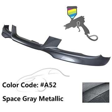 IKON MOTORSPORTS, Front Bumper Lip Compatible With 2007-2010 BMW E92 E93 3-Series Coupe Convertible, Air Dam Chin Splitter M-Tech Style PP Polypropylene Painted #A52 Space Gray Metallic, 2008 2009