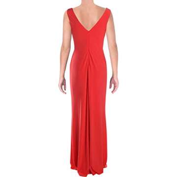 LAUREN RALPH LAUREN Womens Vawlisa Brooch Detail Draped Evening Dress Orange 6