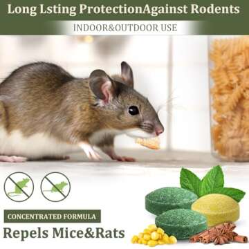 Mouse Repellent Outdoor, 24 Pack Peppermint Oil Mouse and Squirrel Deterrent for Indoor Attic Garage, Safe for Pets & Family, Natural Repellent to Keep Rodents Away from Garden and Home