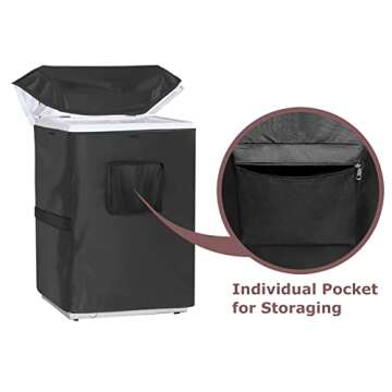 Chest Freezer Cover Deep Freezer Covers for Outside 7.0 Cubic Feet Freezer，Top with Zipper to Open Noise Reduction (Black, 40"W×25"D×35"H)