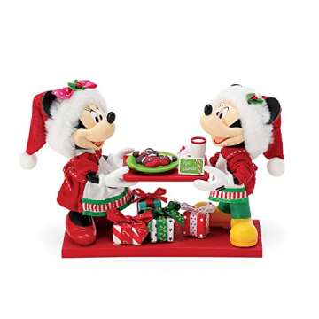 Department 56 Disney by Possible Dreams Mickey and Minnie Mouse Fresh Baked Cookies for Santa Figurine, 5.5 Inch, Multicolor