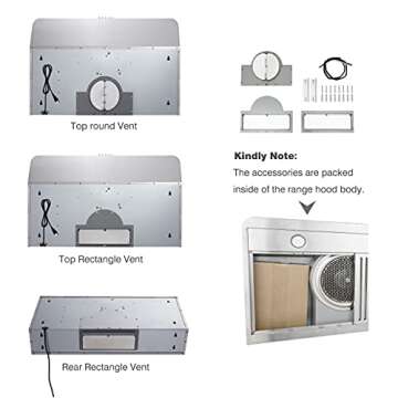 30" EVERKITCH Under Cabinet Stainless Steel Range Hood