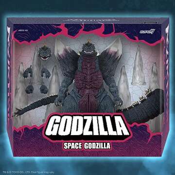 Super7 ULTIMATES! Toho HeiSei Space Godzilla - 8" Toho Godzilla Action Figure with Accessories Classic Movie Collectibles and Retro Toys