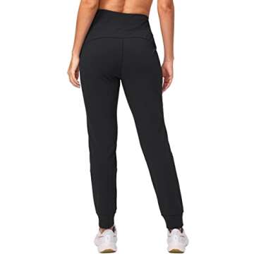 G Gradual Women's Fleece Lined Joggers High Waisted Water Resistant Thermal Winter Sweatpants Running Hiking Pockets(Black, XS)