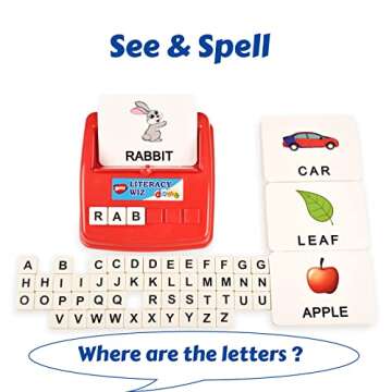 BOHS English Literacy Wiz Fun Game - Upper Case Sight Words - 60 Flash Cards - Preschool Language Learning Educational Toys