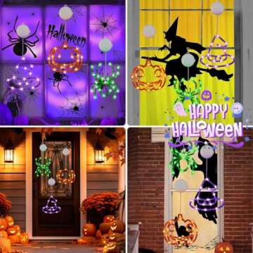 3 Pack Halloween Decorations - Lights, Pumpkins & Witch Hat