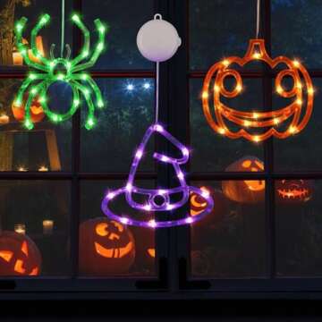 Halloween Decorations 3 Pack with Battery Operated Lights