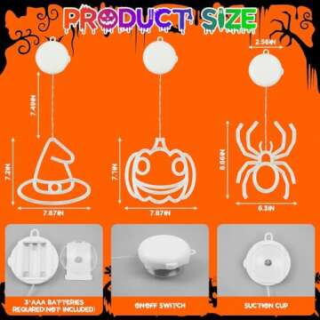 Halloween Decorations 3 Pack with Battery Operated Lights