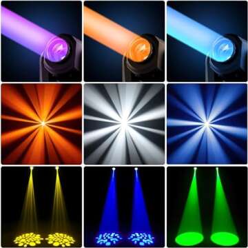 U`King Stage Lights Moving Head Lights 8 Gobos 8 Colors 11 Channels 25W Spotlights DMX 512 with Sound Activated for Wedding DJ Party Stage Lighting 2PCS