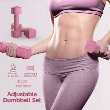 2 Adjustable Dumbbells for Women's Home Workouts