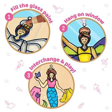 Imagimake Window Art Princess | Suncatcher Kit | Arts and Crafts for Kids Ages 8-12 | Girls Toys Age 6-8 | Unicorn Gifts for Girls Age 6-8 | 5 Year Old Girl Gift