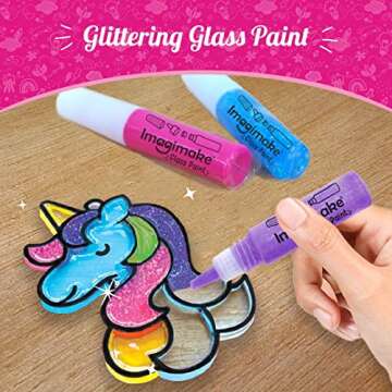 Imagimake Window Art Princess | Suncatcher Kit | Arts and Crafts for Kids Ages 8-12 | Girls Toys Age 6-8 | Unicorn Gifts for Girls Age 6-8 | 5 Year Old Girl Gift