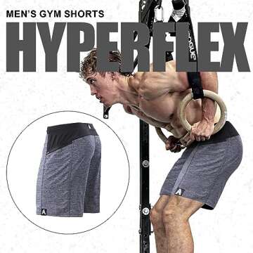 Anthem Athletics Hyperflex 9 Inch Men's Workout Shorts - Zipper Pocket Short for Running, Athletic & Gym Training - Iron Rhino Grey G2 - X-Large