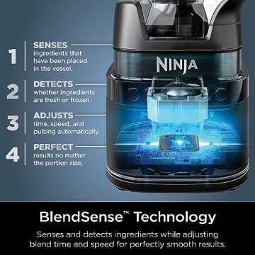 Ninja Detect Power Blender Pro + Personal Single-Serve, BlendSense Technology, For-Smoothies, Food and More, Compact Kitchen Countertop, 1800 P-Watts, 72 oz. Pitcher, (2) 24 oz. Cups, Black, TB301