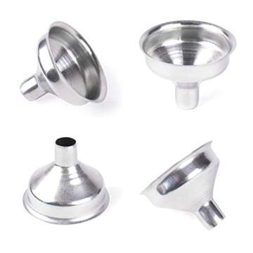 Super Z Outlet 1.25" Stainless Steel Mini Funnels for Miniature Bottles, Essential Oils, DIY Lipbalms, Cooking Spices Liquids, Homemade Make-Up Fillers (6 Pack)