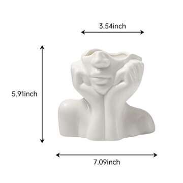 Female Form Face Vase Art Vase for Home Office Décor Feminist Decor Modern Body Flower Vase Female Body Ceramic Vase Modern Minimalism Nordic Style