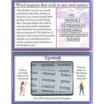 Magnetic Poetry - Goddess Poet Kit - Words for Refrigerator - Write Poems and Letters on The Fridge - Made in The USA