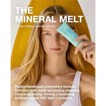 The Mineral Melt - Clear Mineral Sunscreen For Face - Broad Spectrum SPF 30 Sunblock. Clinically-proven Anti-Aging, Sun Protector Hydrating, Skin-Brightenings, Fragrance Free (1.7 Fl Oz)