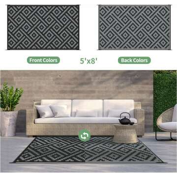 GENIMO Outdoor Rug - Perfect for Patio & Balcony