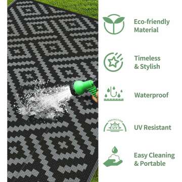 GENIMO Outdoor Rug - Perfect for Patio & Balcony