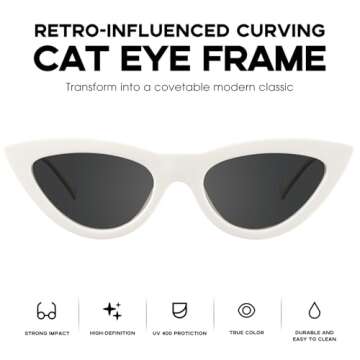 mosanana Retro Pointy Cat Eye Sunglasses Trendy Cute Avant-garde Style MS51810