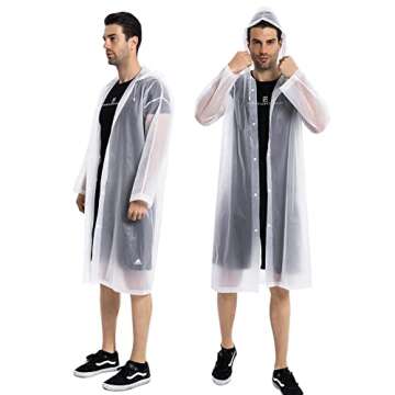 COOY Rain Coats (2 Pack) - Reusable EVA Rain Ponchos For Adults Rain Jackets Raincoats For Men Women