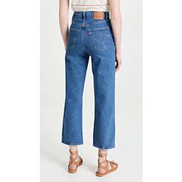 Levi's Women's Premium Ribcage Straight Ankle Jeans, Jazz Pop-Medium Indigo, 27