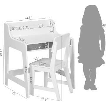 UTEX Kids Desk and Chair Set with Storage