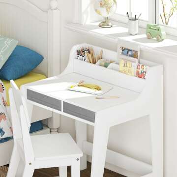 UTEX Kids Desk and Chair Set with Storage