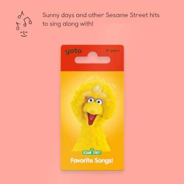 Yoto Sesame Street: Favorite Songs! – Kids Musical Card for Use with Player & Mini All-in-1 Audio Device, Screen-Free Listening with Fun Singalong Music for Playtime Parties & Travel, Ages 3+