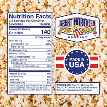 2.5oz Popcorn Machine Popcorn Packets - All-in-One Movie Theater Style Popcorn Kernels, Salt, and Oil Packs by Great Northern Popcorn (24 Case)