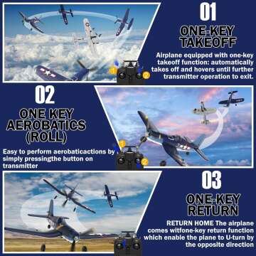 LEAMBE 4 Channel RC Plane - Ready to Fly Aerobatic Aircraft, Easy Control for Beginners, F4U Corsair RC Airplane Best Gift for Kids