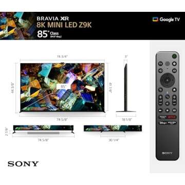 Sony 85" 8K Ultra HD TV Z9K Series – Smart Gaming TV