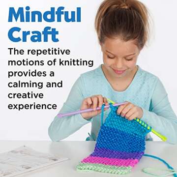 Creativity for Kids Learn to Knit Pocket Scarf - DIY Knitting Kit for Beginners, Kids Craft Kit