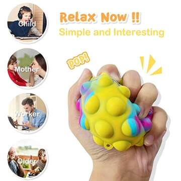 Pop Fidget Toys Its Ball Toy 4 PCS 3D Stress Balls It Pop Fidgets Pack Party Favors for Kids Toys Autism Sensory Toys Bulk Squeeze Toys Toddler Toys for Boys Adult Stress Relief Easter Basket Stuffers