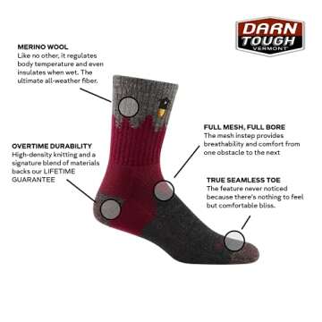 Darn Tough Men's Number 2 Micro Crew Midweight with Cushion Sock (Style 1974) - Gray, Medium