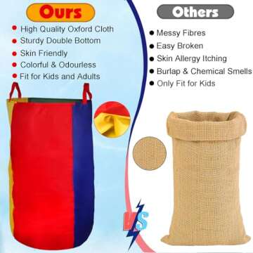 CWLAKON Outdoor Games, Potato Sack Race Bags for Kids Adults, Egg Spoon Relay Race, 3 Legged Race Bands, Birthday Party, Field Day Family Reunion Carnival Outside Yard Lawn Easter Fall Festival Games