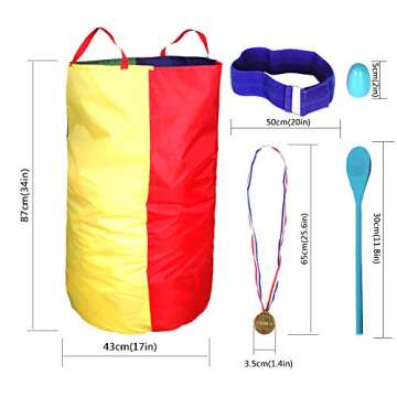 CWLAKON Outdoor Games, Potato Sack Race Bags for Kids Adults, Egg Spoon Relay Race, 3 Legged Race Bands, Birthday Party, Field Day Family Reunion Carnival Outside Yard Lawn Easter Fall Festival Games