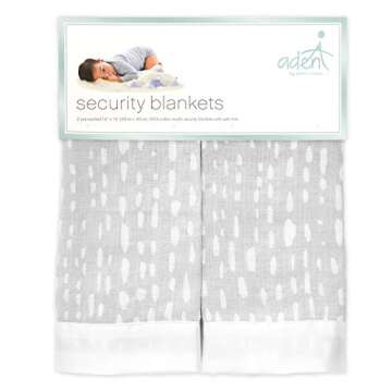 aden + anais Classic Security Blankets, Super Soft 100% Cotton Muslin Lovie, 2 Pack, Pasture