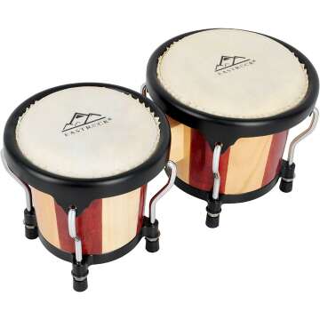 EastRock Bongo Drum 4” and 5” Bongos Drum Set for Adults Kids Beginners Professionals Tunable Wood and Metal Drum Percussion Instruments with Tuning Wrench
