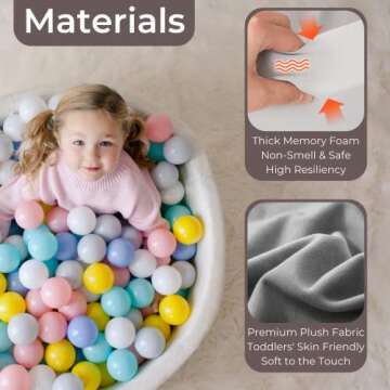 Wonder Space Deluxe Kids Round Ball Pit, Premium Handmade Kiddie Balls Pool, Soft Indoor Outdoor Nursery Baby Playpen, Ideal Gift Play Toy for Children Toddler Infant Boys and Girls (Off-White)