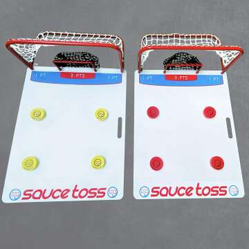 Sauce Toss: The Premium Hockey Sauce Pass Game for Playing, Passing, Training, Trick Shots and More - Tailgate Friendly and Portable Hockey Game, Supreme