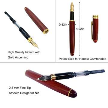 Elegant 3 Pcs Wooden Pen Set Gift Case